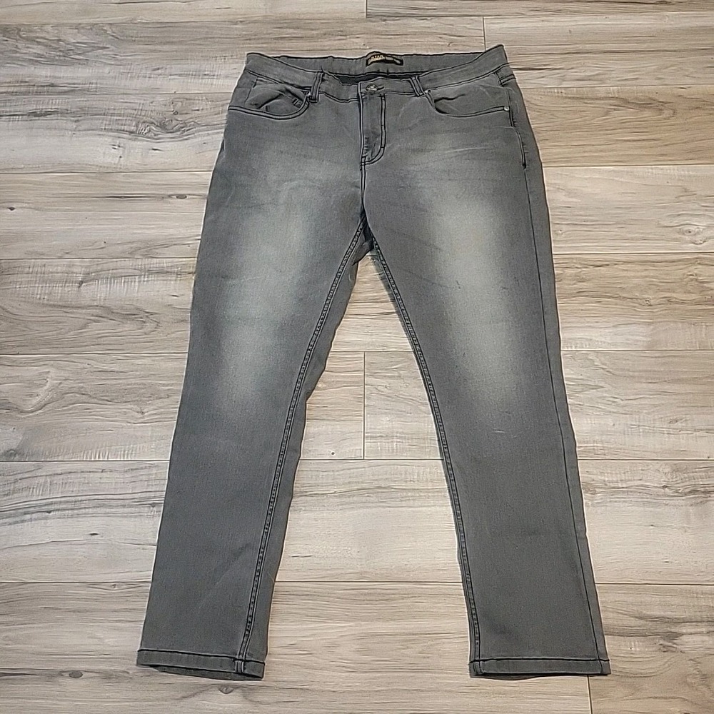 G Star Raw Jeans Mens 38x28 Gray Stretch Straight Denim
